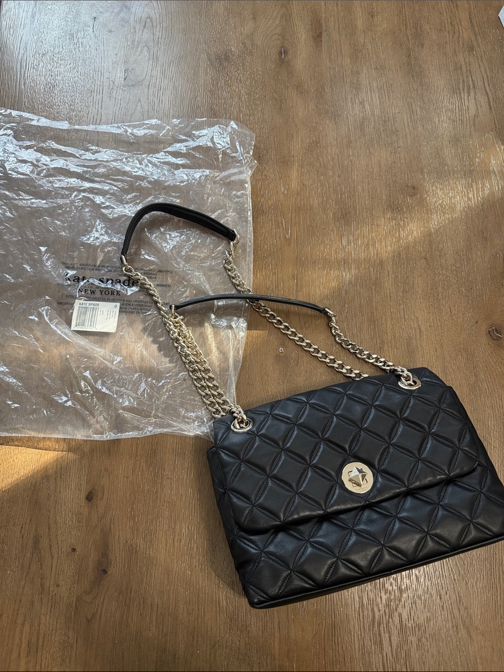 Kate spade ♠️ black quilted medium flap